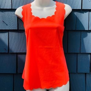 Orange satin scalloped top